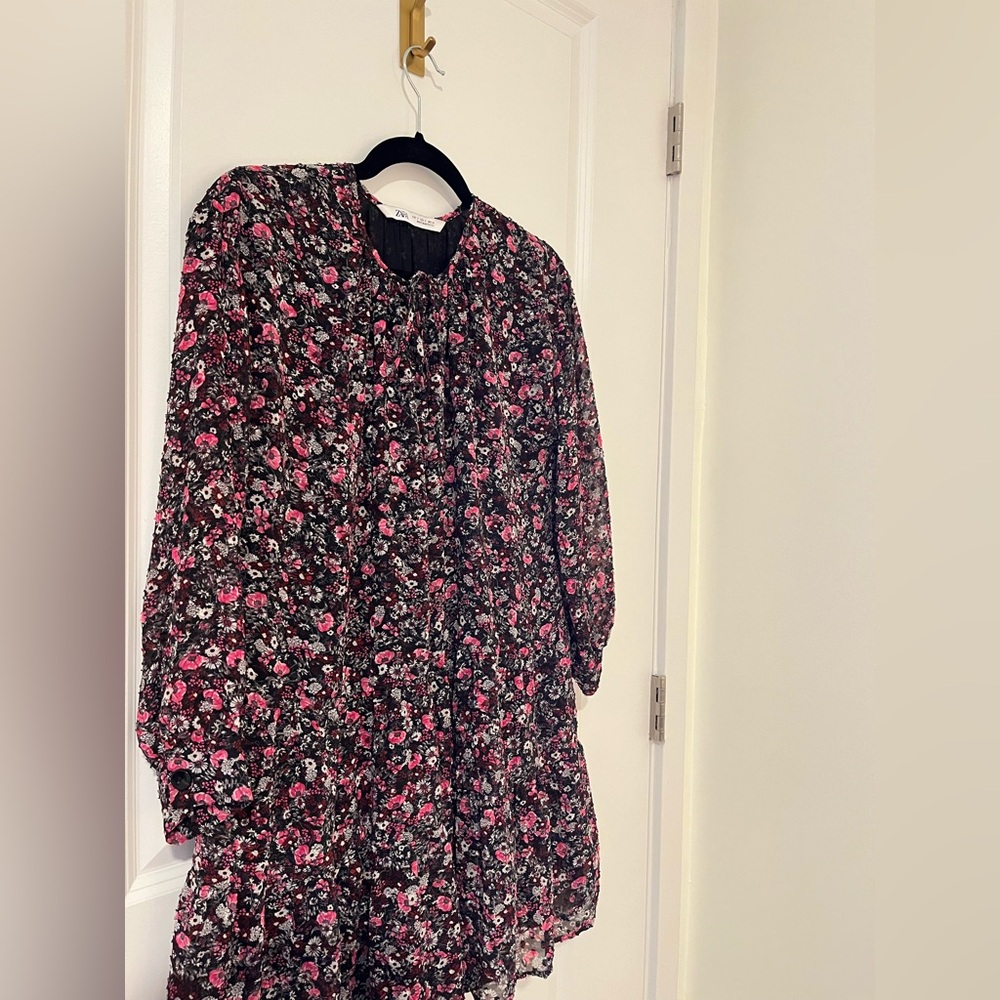 Zara Mini Dress with Pink Floral Print